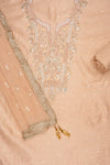 Timeless Beauty Tussar Chanderi Cotton Unstitched Salwar Suit With Chiffon Dupatta
