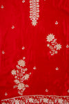 Heritage Heirloom Maroon Shimmer Unstitched Salwar Suit With Organza Dupatta
