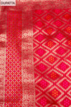 Grace Redefined Red Chanderi Cotton Unstitched Salwar Suit With Banarasi Cotton Dupatta