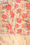 Effortlesly Beautiful Off White Banarasi Silk Unstitched Salwar Suit With Silk Dupatta