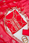 Timeless Elegance Rani organza Cotton Unstitched Salwar Suit With organza Dupatta