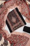 Bold Statement Black Cotton Unstitched Salwar Suit With Cotton Dupatta