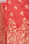 Charm Dark Gajari Organza Unstitched Salwar Suit With Dola Dupatta