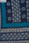 Navy Blue Cotton Unstitched Salwar Suit With Cotton Dupatta