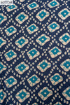 Navy Blue Cotton Unstitched Salwar Suit With Cotton Dupatta