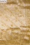 Heritage Charm Mehndi Silk Unstitched Salwar Suit With Silk Dupatta