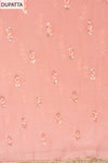 Blush Elegance Peach Chanderi Cotton Unstitched Salwar Suit With Chiffon Dupatta