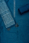 Midnight Blue Cotton Unstitched Salwar Suit With Cotton Dupatta