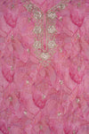 Eternal Bloom Pink Organza Unstitched Salwar Suit With Organza Dupatta