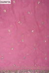Eternal Bloom Pink Organza Unstitched Salwar Suit With Organza Dupatta
