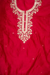 Timeless Elegance Rani Chanderi Cotton Unstitched Salwar Suit With Banarasi Cotton Dupatta