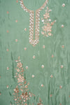 Pastel Mejesty Mint Green Organza Unstitched Salwar Suit With Dola Dupatta