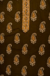 Heritage Charm Mehndi Cotton Unstitched Salwar Suit With Cotton Dupatta