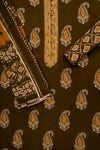 Heritage Charm Mehndi Cotton Unstitched Salwar Suit With Cotton Dupatta