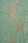 Pastel Majesty Mint Green Organza Unstitched Salwar Suit With Chiffon Dupatta