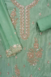 Pastel Majesty Mint Green Organza Unstitched Salwar Suit With Chiffon Dupatta