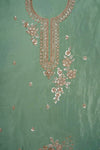 Pastel Mejesty Mint Green Organza Unstitched Salwar Suit With Dola Dupatta