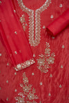 Glow Different Gajari Organza Unstitched Salwar Suit With Chiffon Dupatta