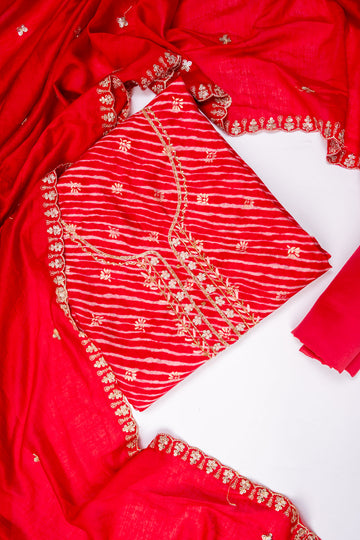 Rani Dola Unstitched Salwar Suit With Cotton Dupatta