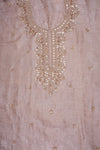 Delicate and Dreamy Mauve Organza Unstitched Salwar Suit With Organza Dupatta
