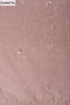 Delicate and Dreamy Mauve Organza Unstitched Salwar Suit With Organza Dupatta