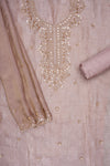 Delicate and Dreamy Mauve Organza Unstitched Salwar Suit With Organza Dupatta