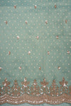 Royal Heritage Tea-Green Organza Unstitched Salwar Suit With Georgette Dupatta