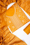 Mustard Cotton Unstitched Salwar Suit With Cotton Dupatta