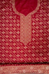 Maroon Cotton Unstitched Salwar Suit With Cotton Dupatta