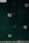 Regal Charm Bottle Green Organza Unstitched Salwar Suit With Organza Dupatta