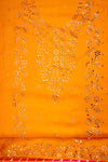 Mustard Shimmer Unstitched Salwar Suit With Shimmer Dupatta