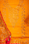 Mustard Shimmer Unstitched Salwar Suit With Shimmer Dupatta