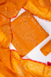 Mustard Shimmer Unstitched Salwar Suit With Shimmer Dupatta