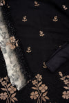 Bold Statement Black Georgette Unstitched Salwar Suit With Chiffon Dupatta