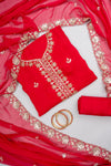 Timeless Elegance Rani Organza Unstitched Salwar Suit With  Organza Dupatta