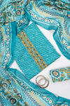 Pastel Majesty Mint Green Cotton Unstitched Salwar Suit With Cotton Dupatta