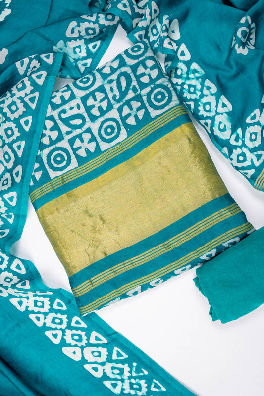 Rama Dola Unstitched Salwar Suit With Dola Dupatta