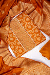 Mustard Cotton Unstitched Salwar Suit With Cotton Dupatta