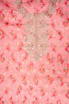 Pink Cotton Unstitched Salwar Suit With Cotton Dupatta