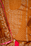 Brown Shimmer Unstitched Salwar Suit With Shimmer Dupatta