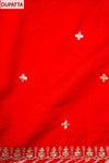 Red Dola Unstitched Salwar Suit With Cotton Dupatta
