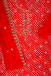 Red Dola Unstitched Salwar Suit With Cotton Dupatta
