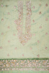 Mint Green Organza Unstitched Salwar Suit With Organza Dupatta