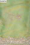 Mint Green Organza Unstitched Salwar Suit With Organza Dupatta