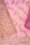 Mauve Organza Unstitched Salwar Suit With Organza Dupatta