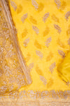 Mango Gold Organza Unstitched Salwar Suit With Organza Dupatta