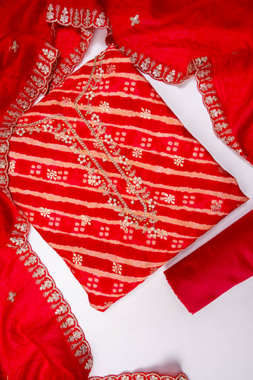 Rani Dola Unstitched Salwar Suit With Cotton Dupatta