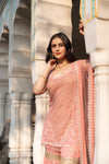 Gajari Georgette Readymade Sharara Set With Net Dupatta