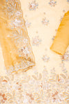 Mango Gold Organza Unstitched Salwar Suit With Dupatta