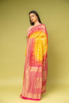 Mango Gold Khaddi Georgette Saree With Unstitched Blouse